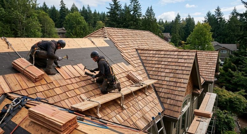 Cedar Shake Roof Construction in North Branford, CT