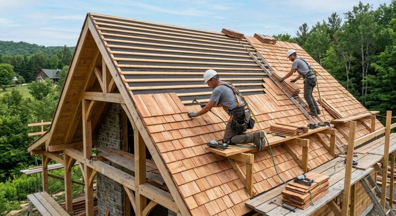 Cedar Shake Roof Construction in Plymouth, CT