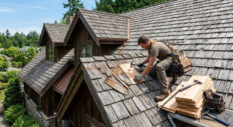 Cedar Shake Roof Repair in Durham, CT