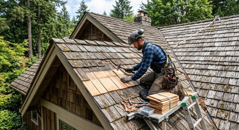 Cedar Shake Roof Repair in Durham, CT