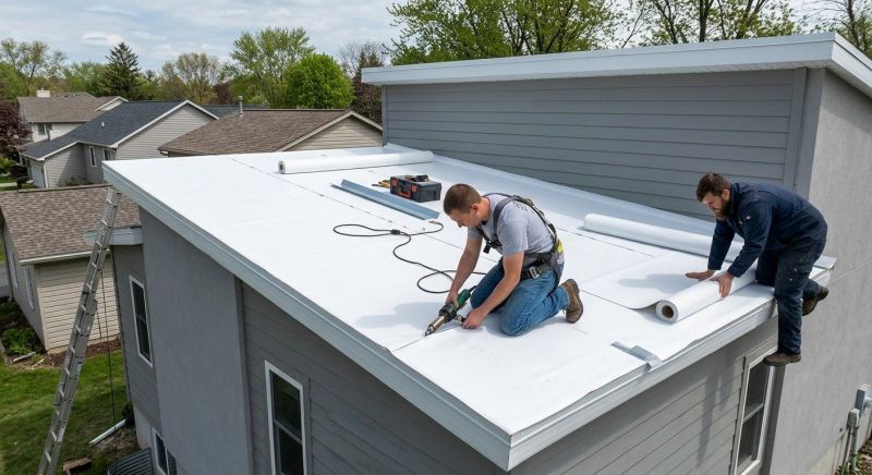 Single Ply Roof Installation in Newtown, CT