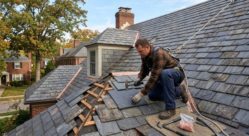 Slate Roof Repair in Northfield, CT