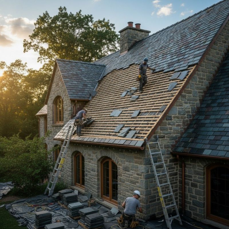 Slate Roof Replacement in Oxford, CT